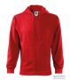Men Hooded Zipper Sweater Red