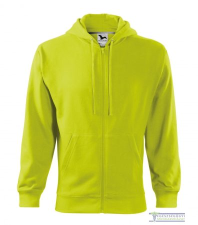 Men Hooded Zipper Sweater Lime
