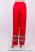 Red ambulance trouser with two grey high visible reflective stripes