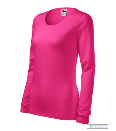 Women's long sleeve slim t-shirt raspberry colour 