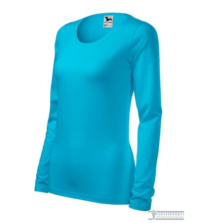 Women's long sleeve slim t-shirt turquoise