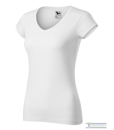 Women's V-neck slim-fit T-shirt white 