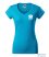 Women's V-neck slim-fit T-shirt turquoise 