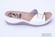 Women's leather slippers with white buckle