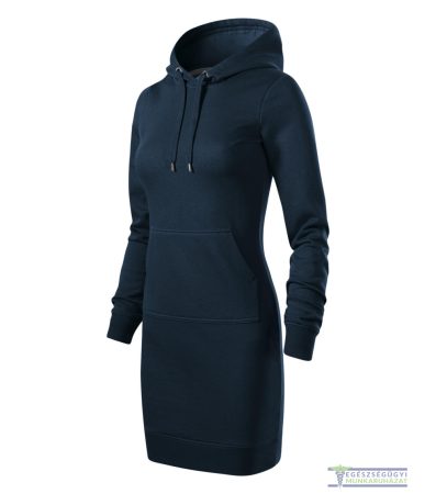 Women's hooded long sweater dark blue