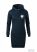 Women's hooded long sweater dark blue