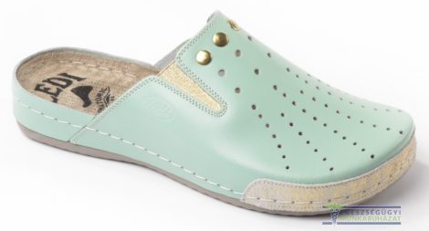  Women's leather clog pistachio | rubber footbed, low heel